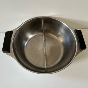 10” Stainless Steel Divided Cooking Pot with Black Handles